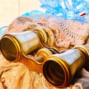 Antique Theatre Opera Binoculars Glasses Lemaire Paris France Mother Of Pearl